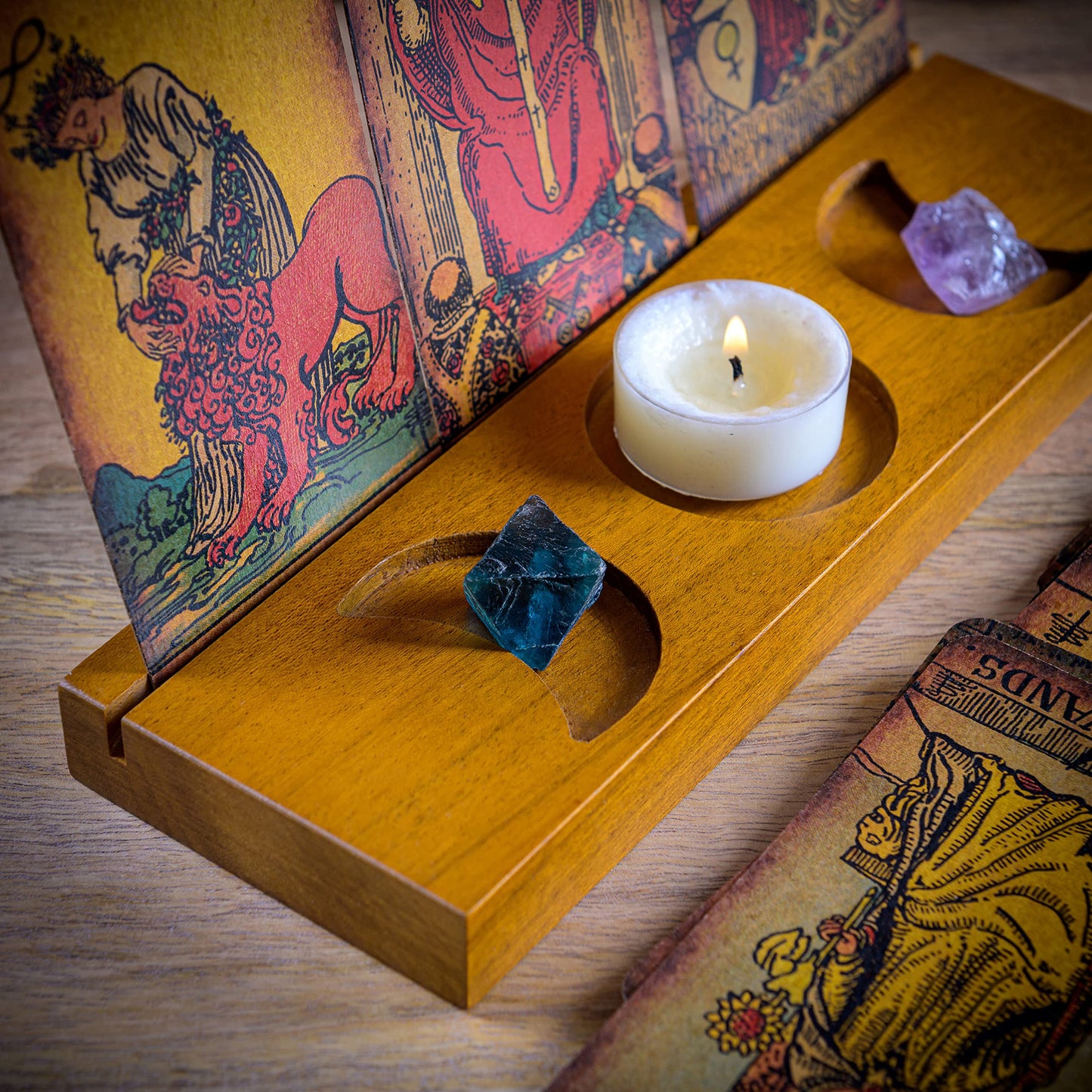 Curawood Tarot Card Holder Stand - Display Your Daily Draw - Tarot Card Stand For Display - Witchy Gifts, Witchcraft Supplies -