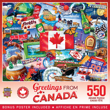MasterPieces 550 Piece Jigsaw Puzzle for Adults and Family - Greetings from Canada - 18x24