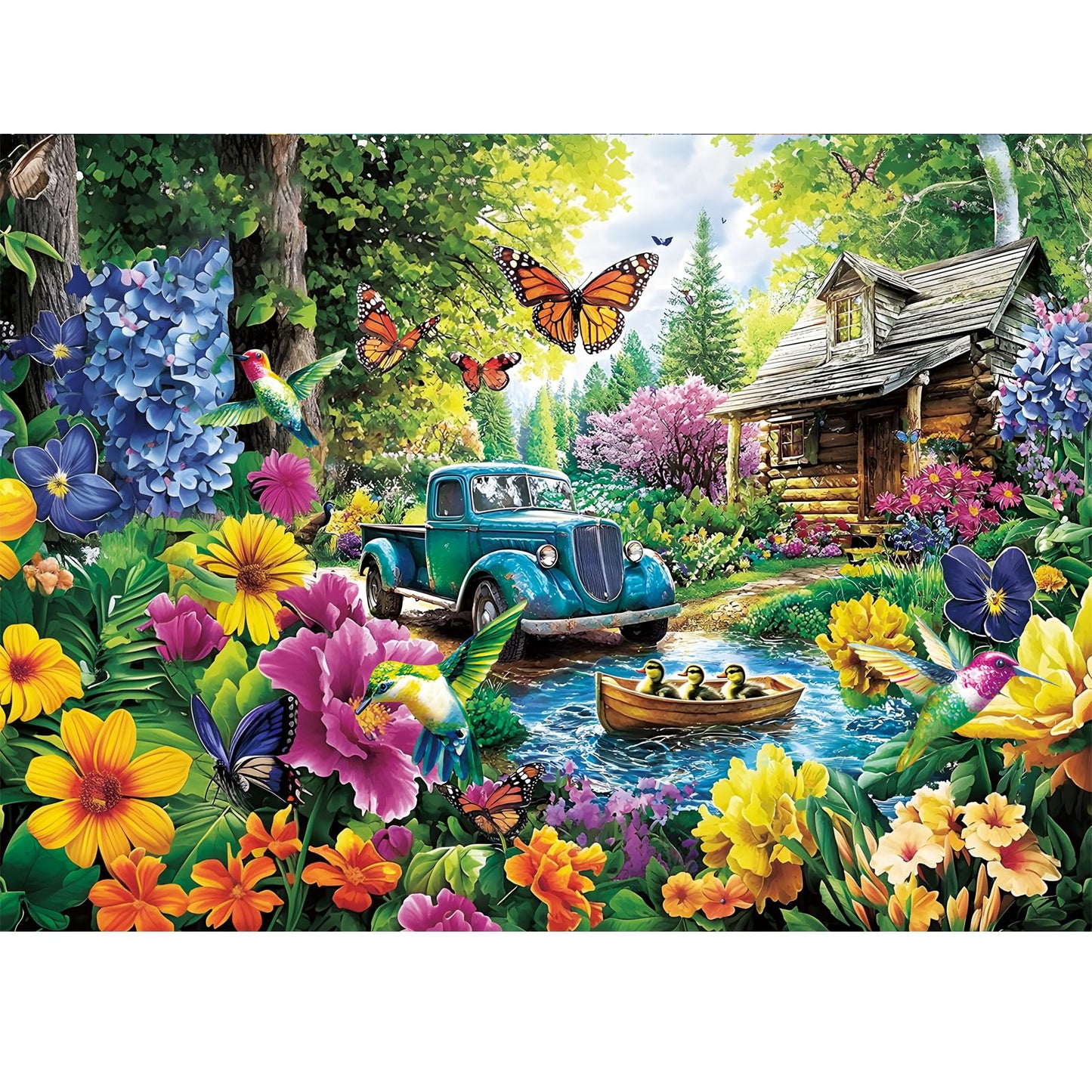 300 Piece Puzzles for Adults,Lake House Jigsaw Puzzle for Adults Kids Elderly,Large Piece Landscape Puzzle for Kids Age 8-10 10-
