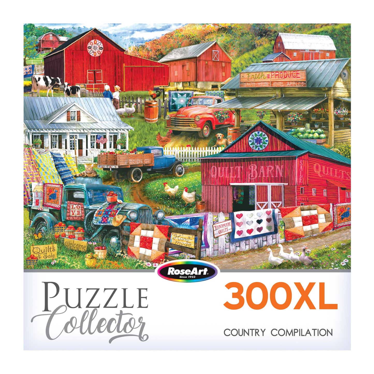 RoseArt Puzzle Collector - 300XL Piece Jigsaw Puzzle for Adults, Multi-colored, Model 1100ZZDD, Perfect for Country Compilation Fans
