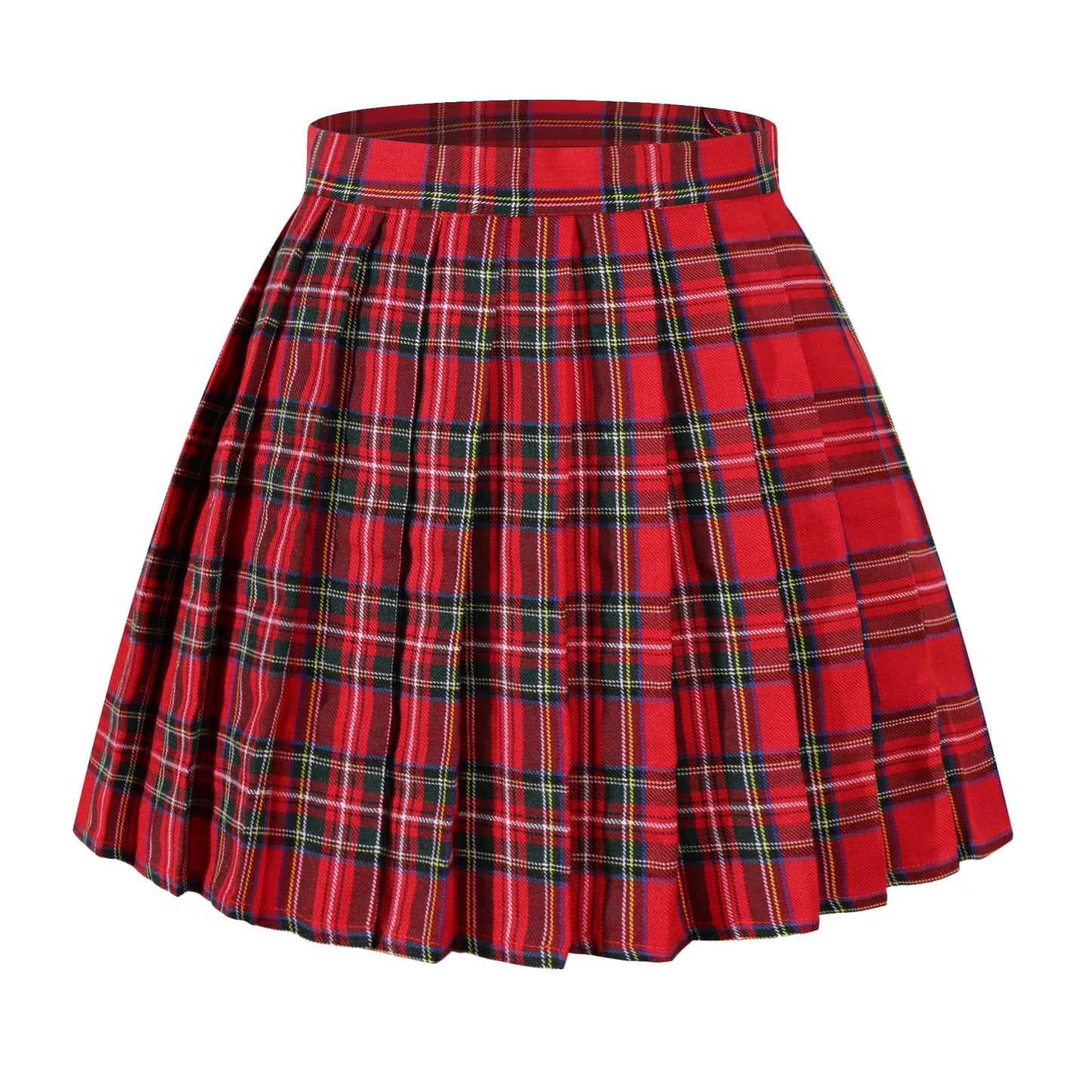 Beautifulfashionlife Women`S School Scottish Tartan High Waist Short Skirts (4Xl,Red Grey Brown)