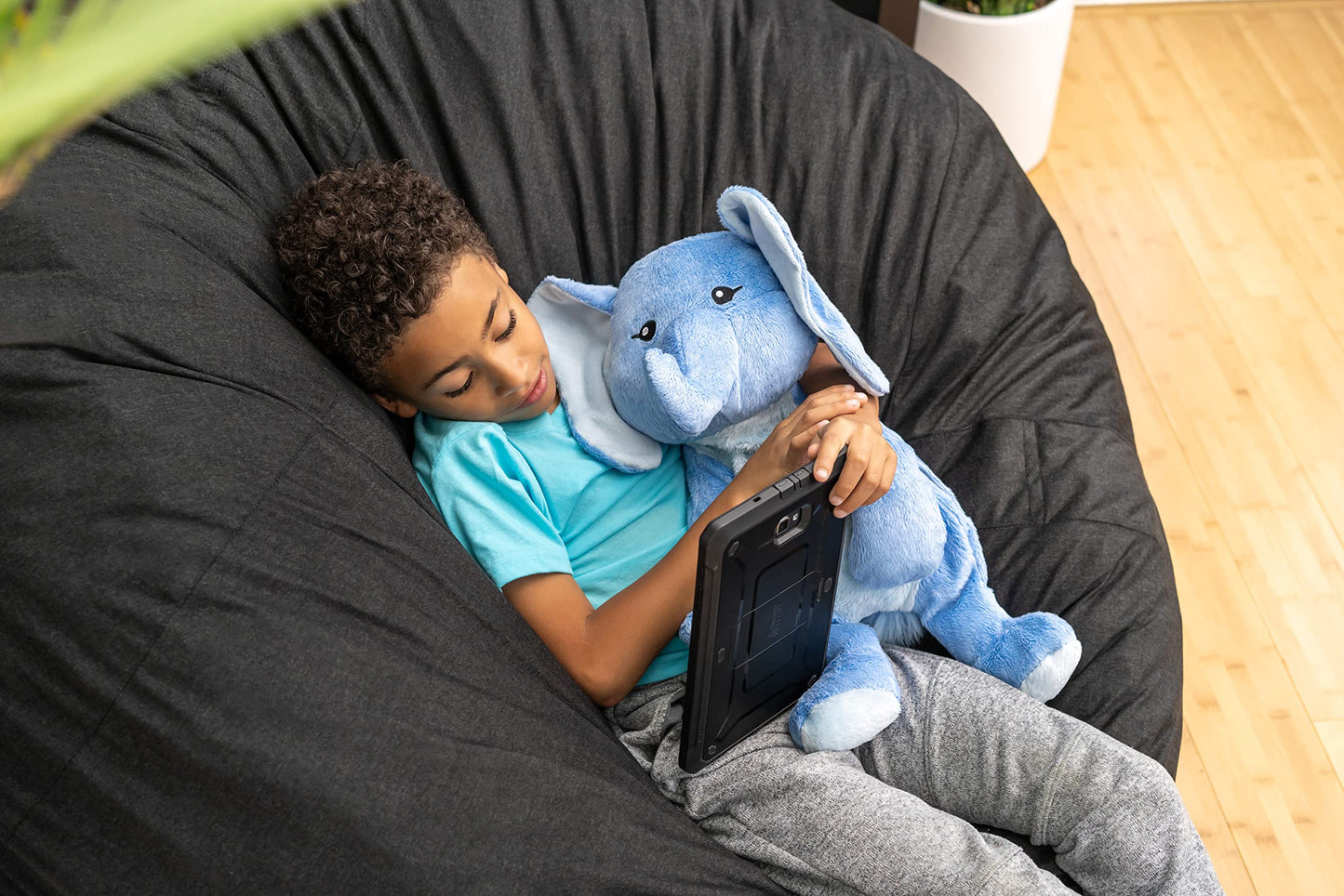 Hugimals 4.5 Lb Heavy Cute Weighted Comfort Plush Large Unscented Self Care Stuffed Animal For All Ages - Kids, Teens And Adults