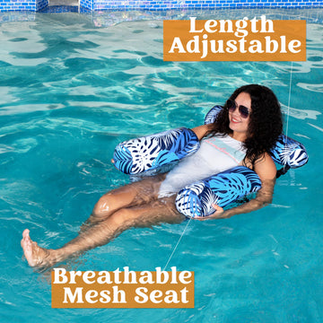Sloosh Pool Floats Chairs Adult, Inflatable Pool Lounge Chairs,Plant Pattern Floating Pool Hammock Chair For Adults,Blow Up Pool