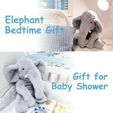 Weigedu 13' Gray Elephant Stuffed Animal - Plush Toy For Boys, Girls, Kids, Baby Shower, Bedtime, Birthday