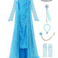 Reliparty Little Girls Snow Princess Dress Costume And Accessories, Blue,110