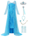 Reliparty Little Girls Snow Princess Dress Costume And Accessories, Blue,110