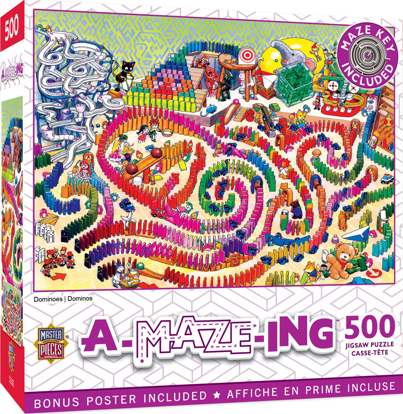 MasterPieces A-Maze-Ing 500 Piece Jigsaw Puzzle for Adults, Family, Or Youth - Dominoes - 15x21