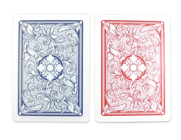 Copag *4-Color Faces* Legacy Design 100% Plastic Playing Cards, Poker Size (Standard) Jumbo Index Red/Blue Double Deck Set