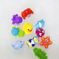 Nuby 10 Count (Pack Of 1) Little Squirts Fun Bath Toys, Assorted Characters