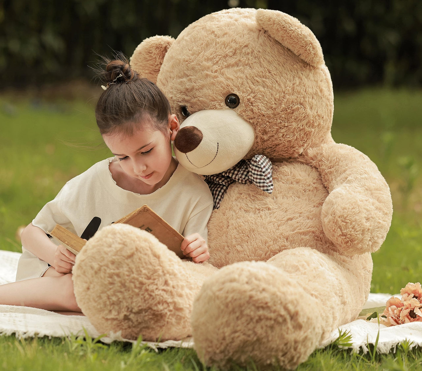 Poutmac Big Teddy Bear 4Ft Giant Soft Stuffed Animals Cute Plush Toy For Girlfriend Women Kids For Valentine'S Christmas Birthda