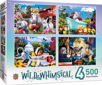 Wild & Whimsical 4-Pack 500 Pc