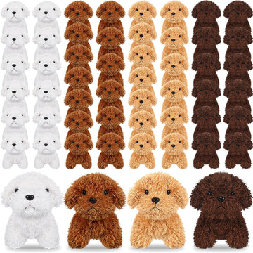 Liliful 50 Pcs Puppy Dogs Stuffed Animals Bulk Assorted Mini Dog Doll Soft Fluffy Plush Animal For Kids Baby Girls Boys Back To School Birthday Easter Gifts Party Favor(Multicolored)