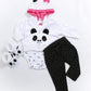 18'' Babyfere Reborn Baby Doll Clothes For 17-19 Inch Reborn Newborn Dolls Baby Girl Clothes Accessories Cute Panda 4 Piece Set