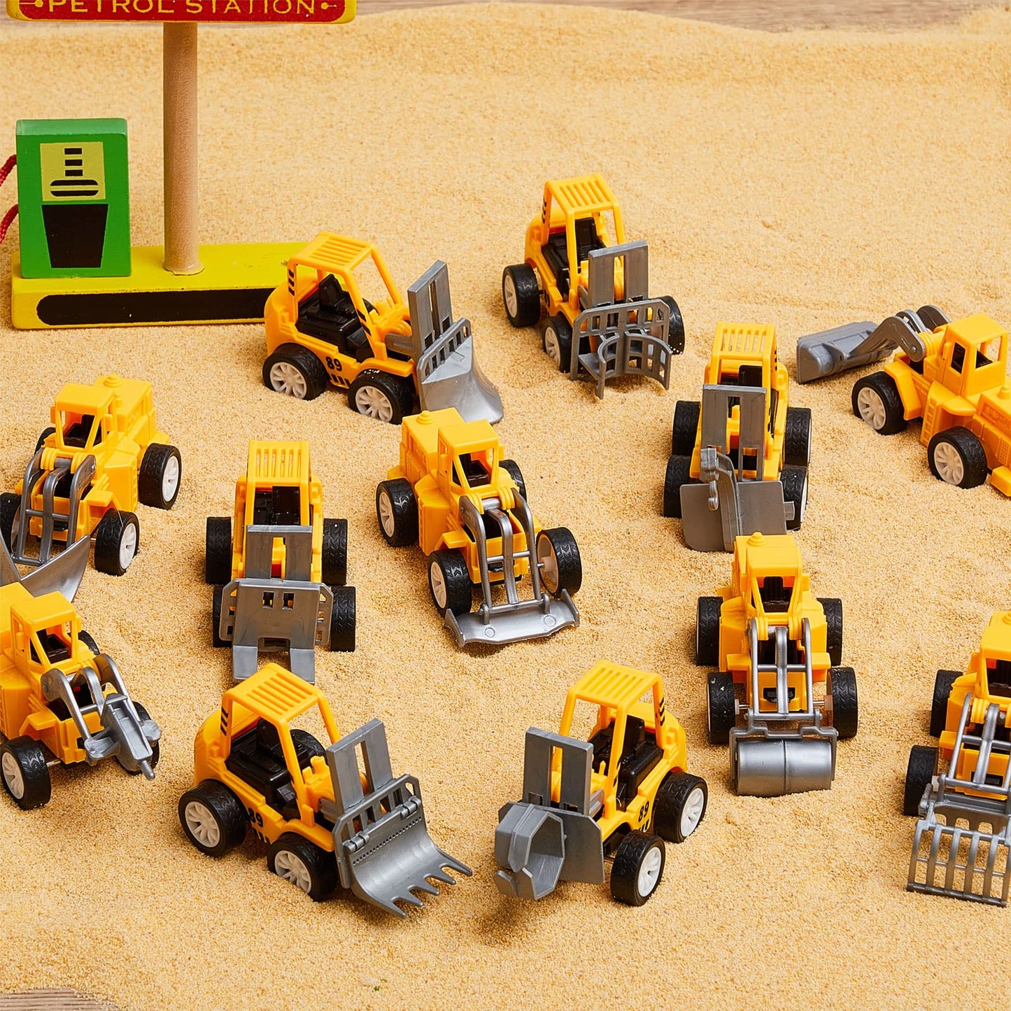 Sosation 108 Pcs Construction Engineering Trucks Small Digger Truck Toys Pull Back Vehicles Mini Excavator Toys Car Set For Kids