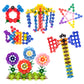Picassotiles 550 Piece Building Chips Interlocking Construction Toys Creative Disc Block Toy Kit 3D Stacking Puzzle Stem Learnin