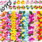 Moon Boat 60 Pieces Hawaiian Luau Leis Necklaces Bracelets - Tropical Tiki Hibiscus Flowers For Summer Pool Party Favors Supplie