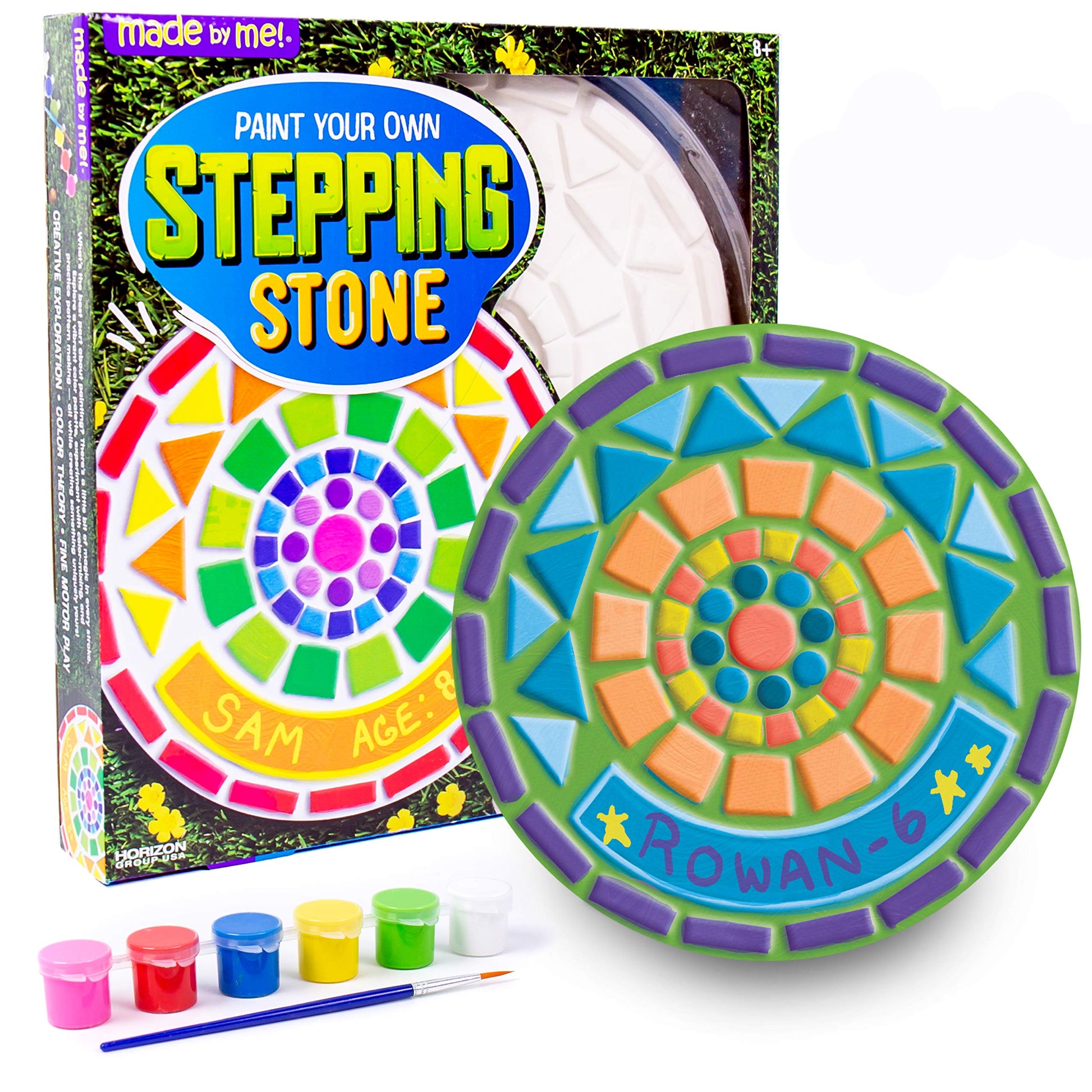 Made By Me Paint Your Own Mosaic Stepping Stone, Custom Name Garden Stone, DIY Stepping Stone Kit, Great Spring & Summer Paintin