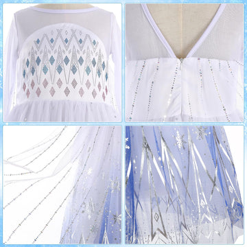 Latocos Light Up Elsa Costume For Girls Kids Princess Dress Up Cloths For Little Girls Birthday Halloween Cosplay