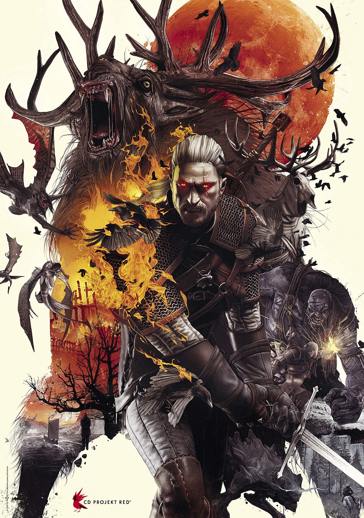 The Witcher 3: Wild Hunt Monsters | 1000 Piece Jigsaw Puzzle | Includes Poster And Bag | 68 X 48 | For Adults & Kids Age 14 Year
