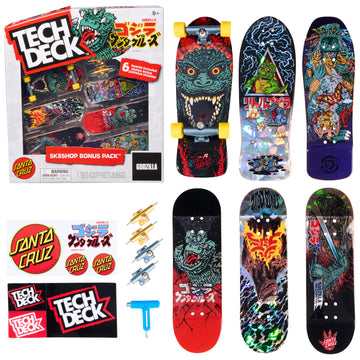 Tech Deck, Godzilla Sk8Shop Fingerboard Bonus Pack, Collectible And Customizable Mini Skateboards, Kids Toys For Ages 6 And Up