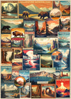 Vintage National Parks Puzzle For Adults 1000 Pieces, Travel Poster Landscape Puzzle Including Yellowstone Zion Acadia Yosemite, Nature Jigsaw Puzzles Scenery Mountain Scene