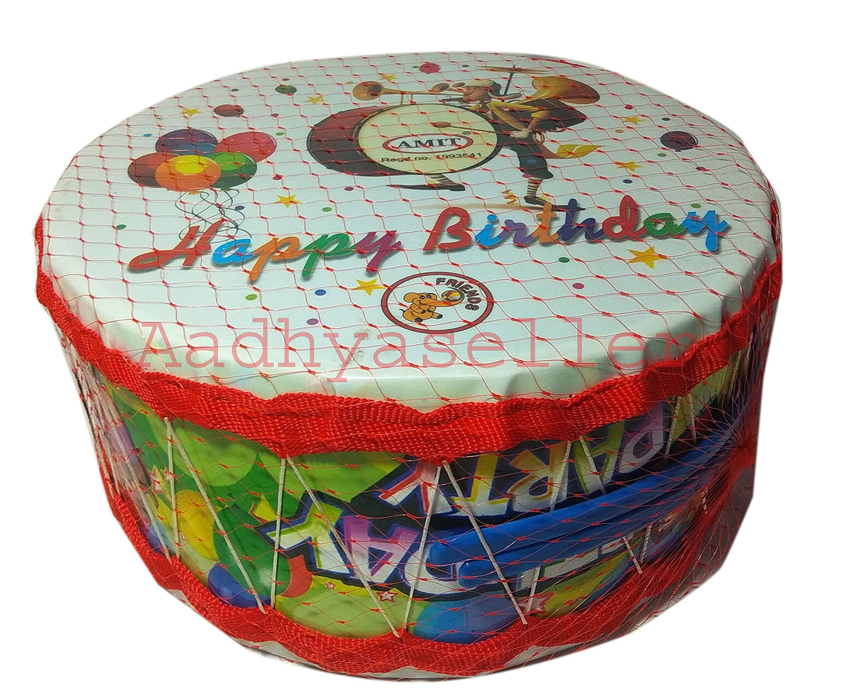 Aadhya Plastic Drums With 2 Stick For KidsMulti Color,Pack Of 1 Set