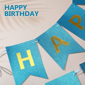 Clabby Happy Birthday Banner Shiny Happy Birthday Sign Happy Birthday Bunting With Shiny Letters For Birthday Party Decoration S