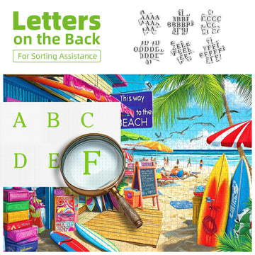 Beach Shop Puzzles For Adults 1000 Pieces Summer Surf Shack Puzzle For Adults Jigsaw Puzzles 1000 Pieces With Letters On Back Ha