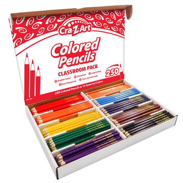 Cra-Z-Art Colored Pencils Bulk Class Pack 250ct 10 Assorted Colors