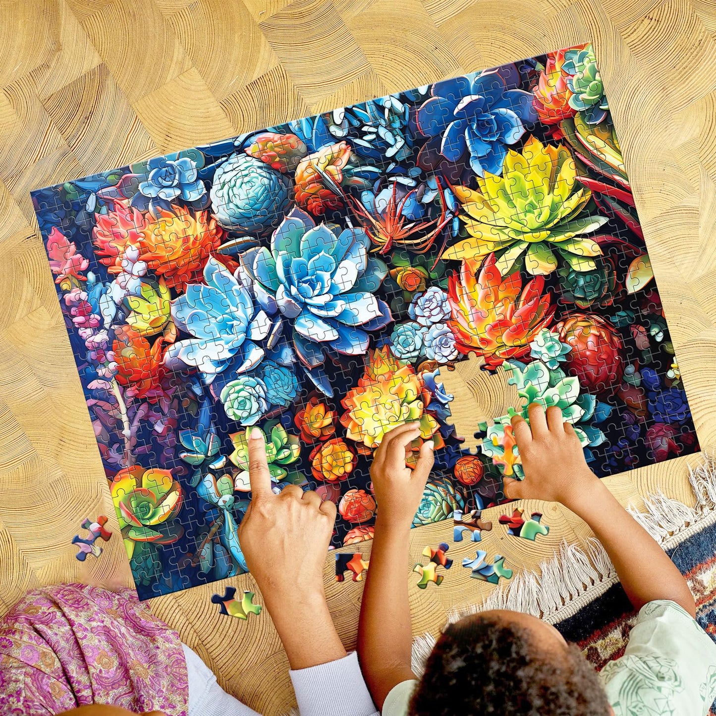 500 Piece Puzzle For Adults-Succulent Plant Puzzle| Recycled Cardboard Jigsaw Puzzles 500 Pieces | Challenging Family Activity G