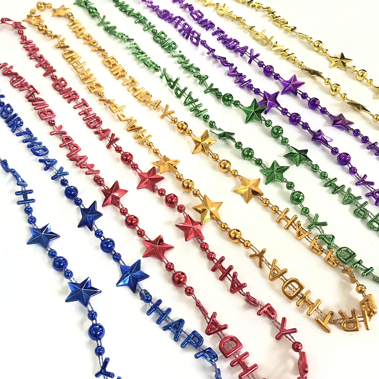 Robbstark 12 Pcs Happy Birthday Bead Necklace Party Gift Supplies