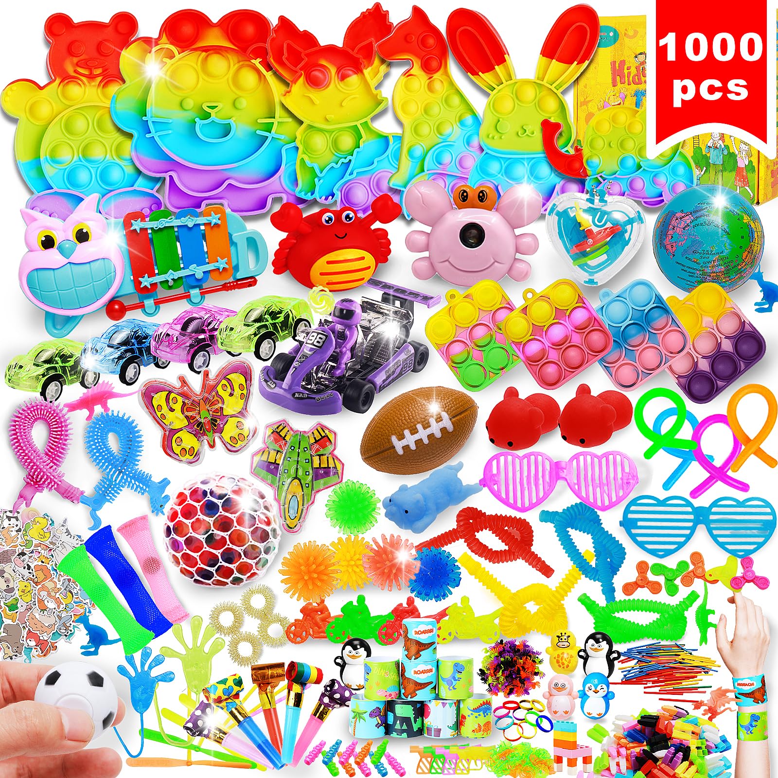1000 Pcs Kids Party Favors Stocking Stuffers Gifts,Fidgets Toys Pack,Bulk Toys For Carnival Treasure Classroom Prizes Box,Adults