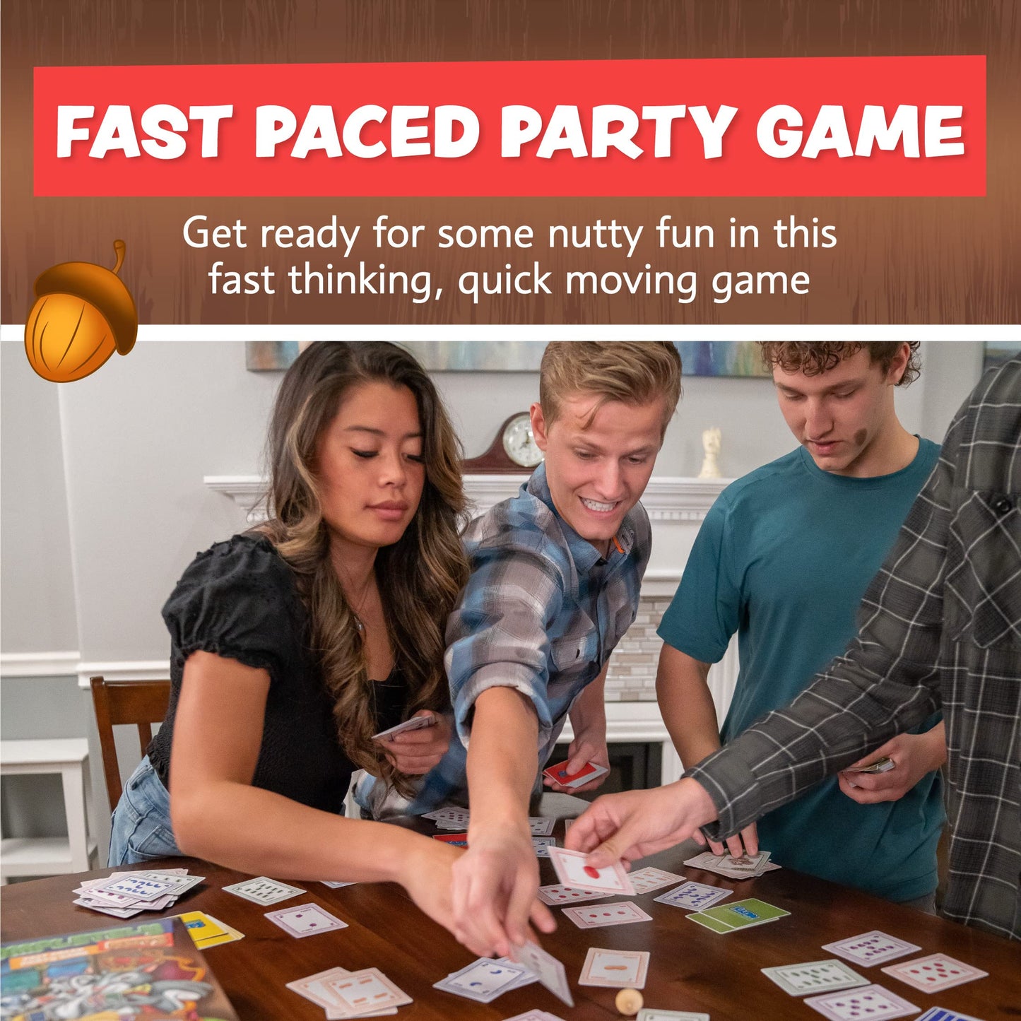 Squirrel Products Completely Nuts Fast Paced Party Game, Card Game For 2-12 Players Ages 8 And Up, Free For All Card Game For Family Game Night