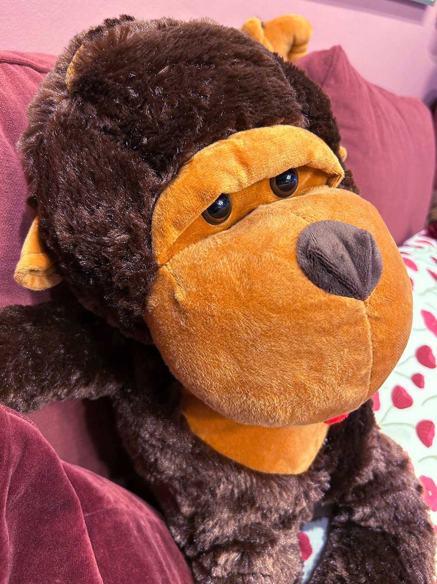 Qacksv Cute Monkey Plush, Giant Monkey Stuffed Animal