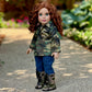 DreamWorld Collections Military Style Doll Clothes - 4 Piece Camouflage Outfit with Jacket, T-Shirt, Jeans & Boots - Model DWC-1251