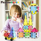 Picassotiles Magnetic Tiles 101Pc Magnet Tile Building Blocks Construction Sensory Toy Set With Storage Carry Case Drawstring Ba