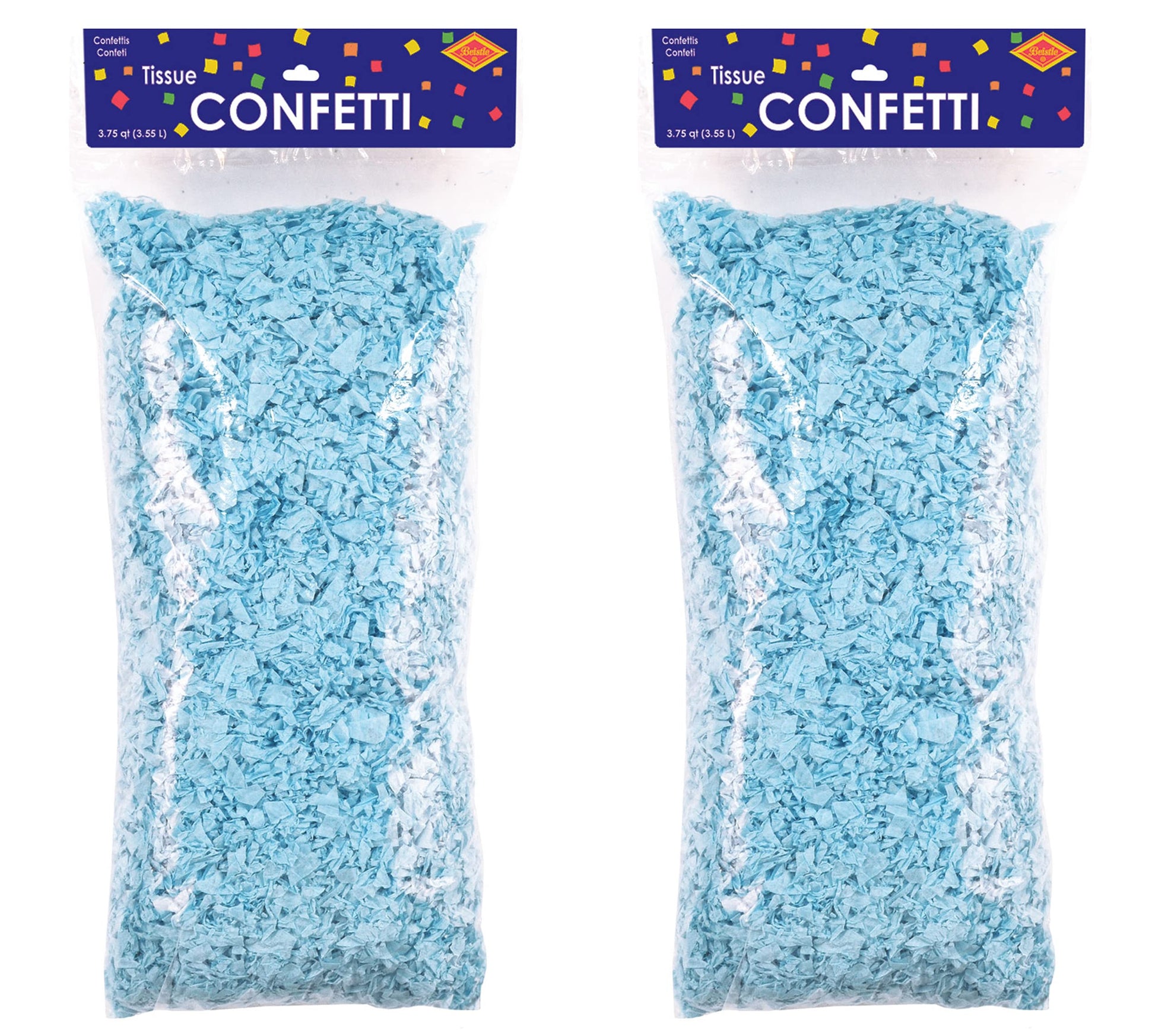 Beistle Tissue Confetti, 7.5 Quarts of Confetti in Package (Light Blue)