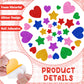 300 PCS Valentines Stickers, Foam Heart Stickers, Glitter Valentine Decor, Self-Adhesive Star Heart Stickers for Kids in Purple