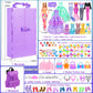 92Pcs 11.5 Inch Girl Doll With Clothes Accessories And Closet Set Including Long Princess Dress Outfits Shoes Handbags Necklaces Diy Bead Stickers For Design Kit Girl Doll Dress Up (Include Doll)