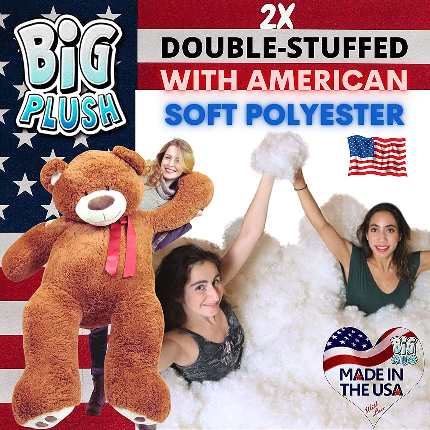 Big Plush Giant Teddy Bear - 5-Foot Huge Soft Plush Toy in Brown - Model 63855213
