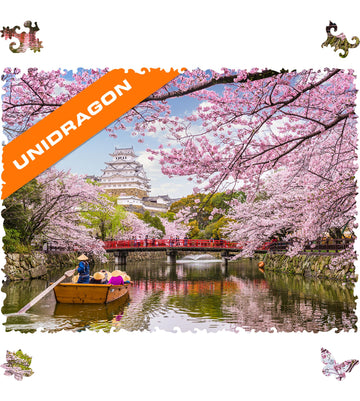 Unidragon Original Wooden Jigsaw Puzzles - Nature Sakura, 500 Pcs, King Size 16.9'X11.8', Beautiful Gift Package, Unique Shape Best Gift For Adults And Kids
