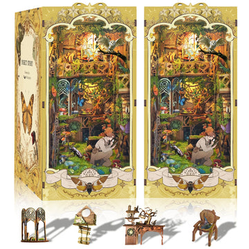 Criolpo Book Nook Kit - Diy Doll House Booknook With Led Lights For Adults And Teens, Perfect Halloween Bookshelf Decor, 3D Wood