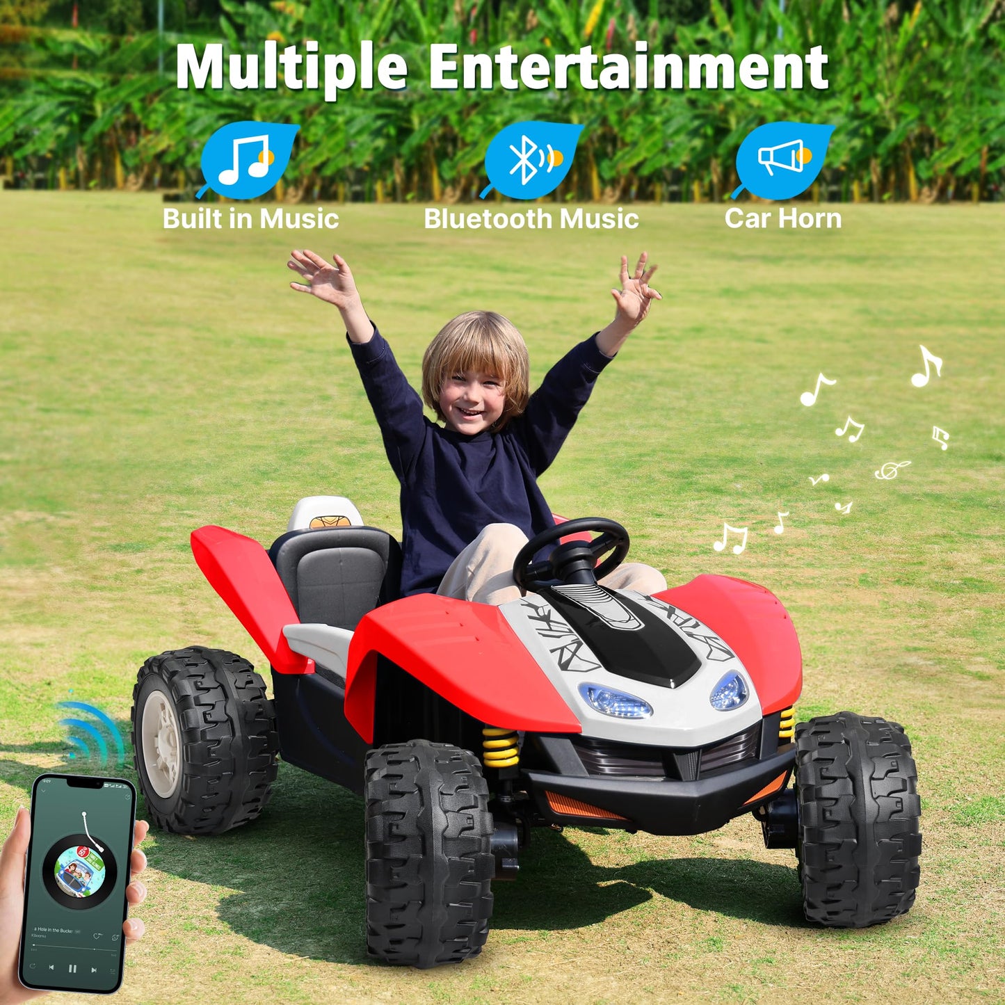 ANPABO 24V Ride on Toys for Big Kids, 4x200W 2 Seater Ride On Truck w/Parent Remote, Max 5.1 MPH, EVA Tires, Spacious Seat, 4-Wh