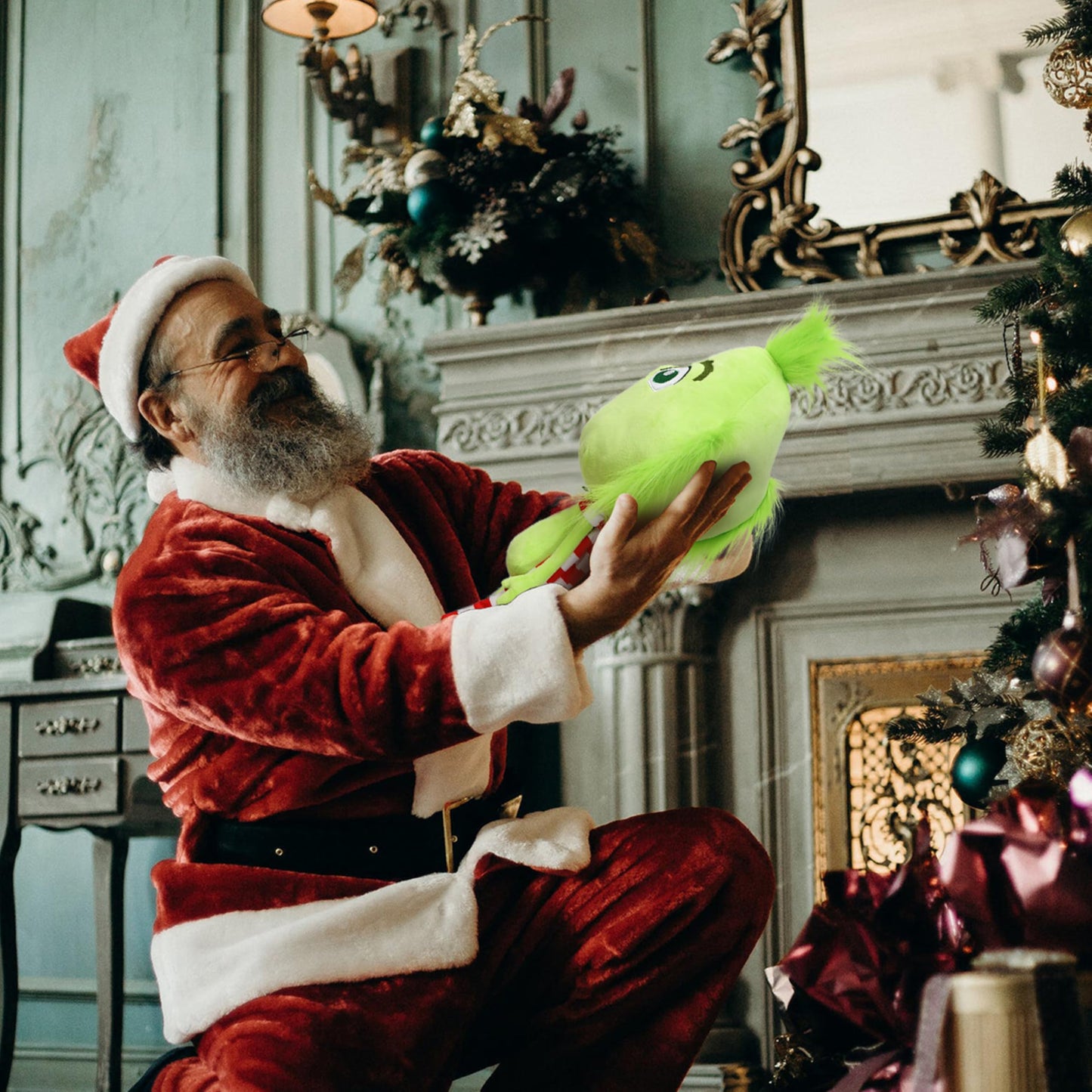 Religes 22'' Green Christmas Monster Plush Toy - Soft Christmas Stuffed Animal Doll For Boys And Girls, Perfect For Christmas De