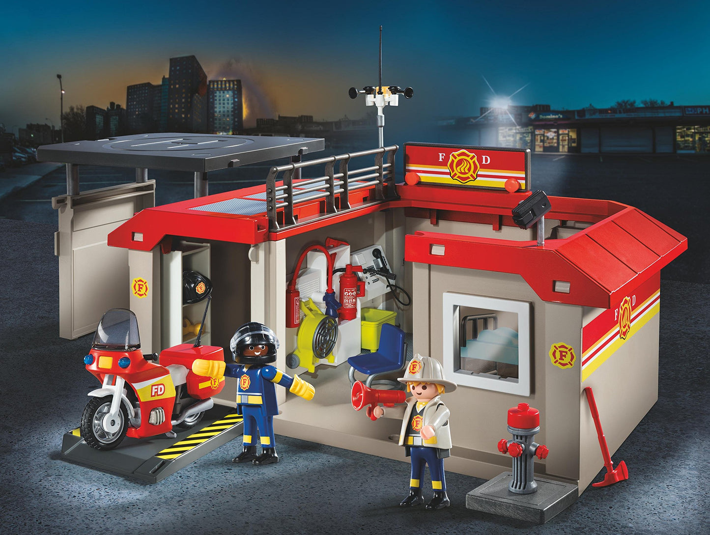 Playmobil Take Along Fire Station Playset - Multicolor Plastic - Model 5663