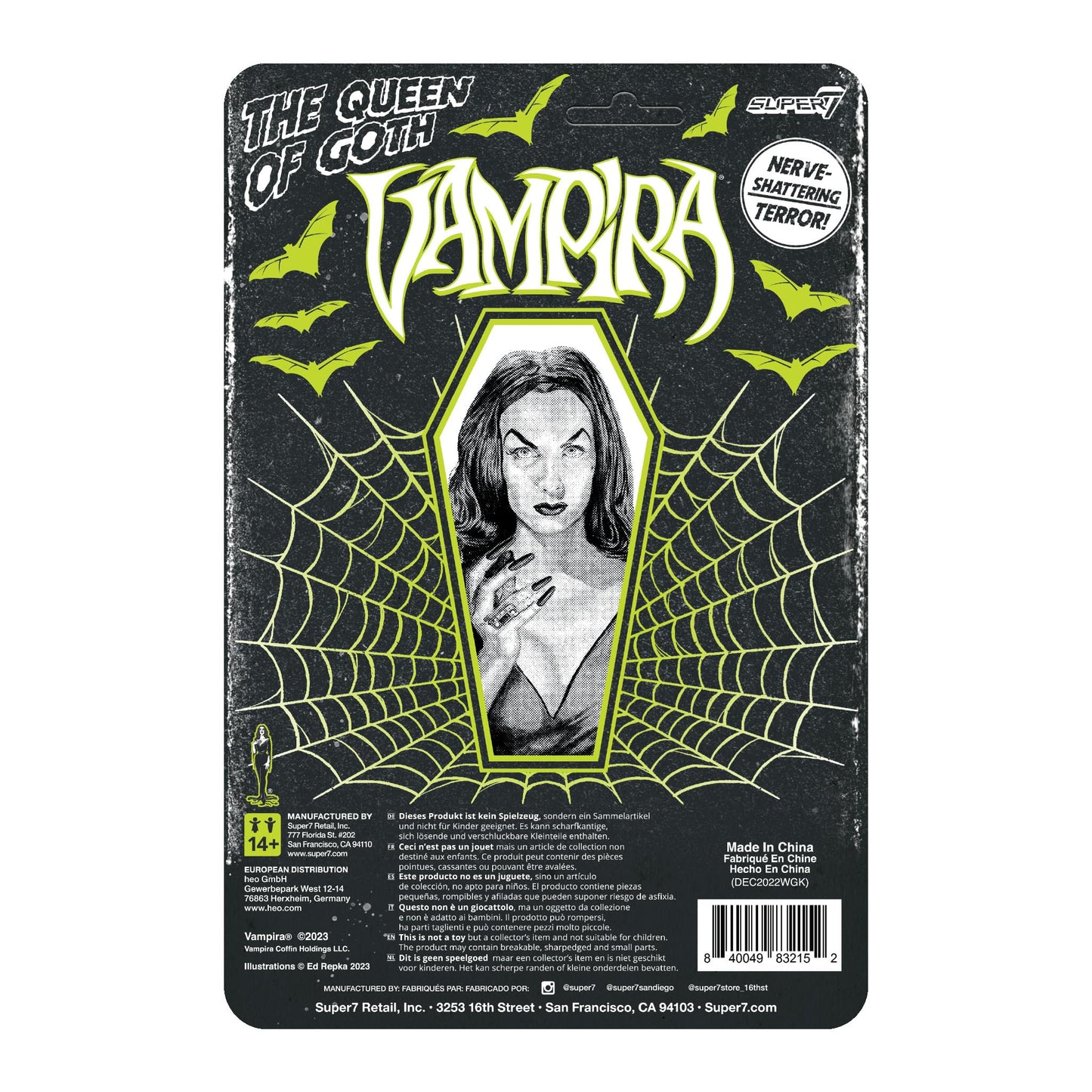 Super7 Vampira Dark Goddess Of Horror - 3.75' Vampira Action Figure Classic Horror Collectibles And Retro Toys