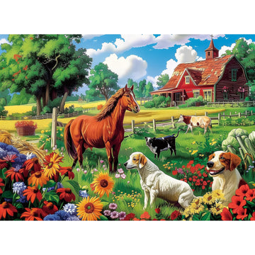 300 Piece Puzzles For Adults,Dogs And Horses Large Piece Jigsaw Puzzle For Adults Kids Seniors,Recycled Cardboard Dogs Puzzle 300 Piece,Family Activity Great Gift For Family Friends 20.5 * 15 In