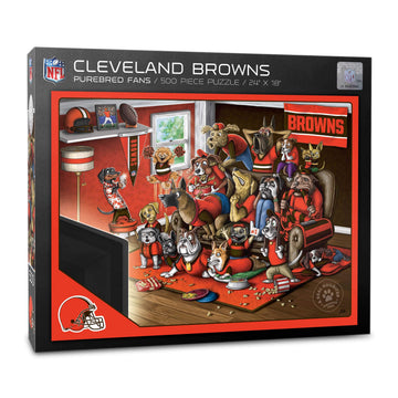 Youthefan Nfl Cleveland Browns Purebred Fans 500Pc Puzzle - A Real Nailbiter
