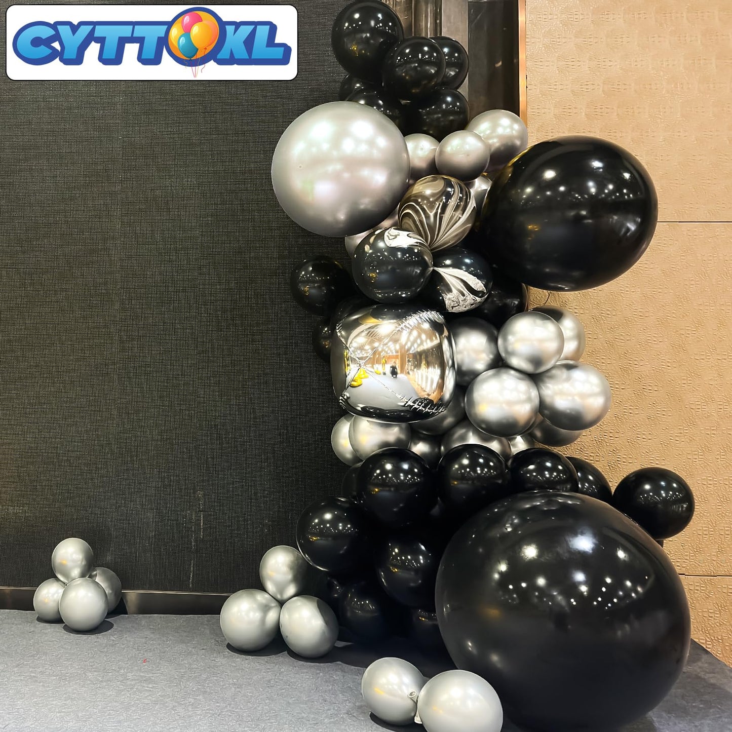Cyttokl Black And Silver Balloons 12 Inch 100 Pack Metallic Chrome Silver Black Latex Helium Balloons For Birthday Wedding Baby