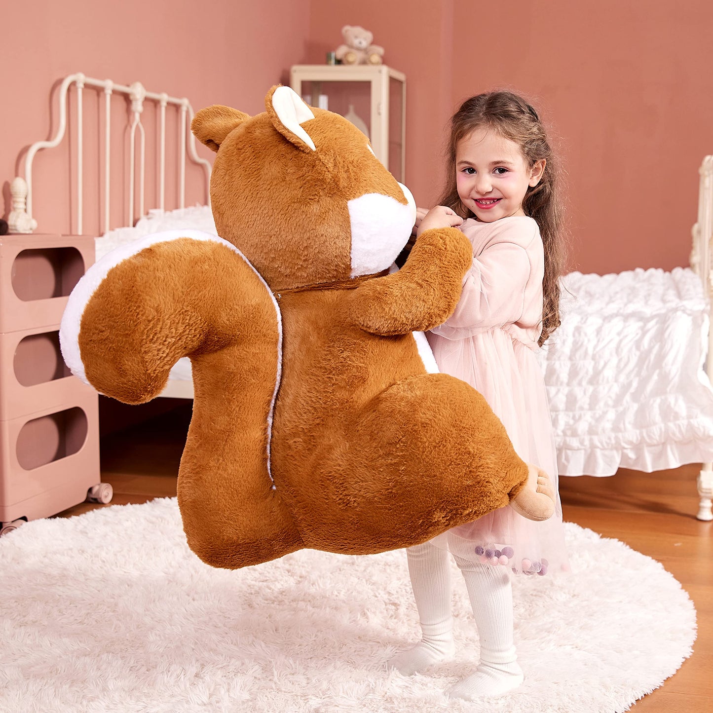 Ikasa Large Squirrel Stuffed Animal Plush Toy,23' Giant Cute Jumbo Soft Toys,Huge Big Size Fluffy Plushy Fat Gigantic Plushie,Gifts For Kids